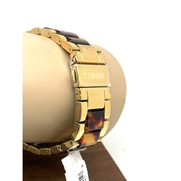 Timex Women's Watch TW2V74800 Quartz Chronograph Gold Tortoise Gemmed 38mm - Picture 10 of 14